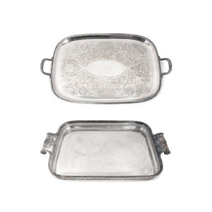 Two Silverplated Rounded