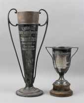 TWO SILVERPLATED TROPHIES AWAR