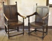 TWO SIMILAR 17TH C. ENGLISH OA