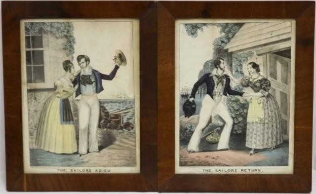 TWO SIMILAR 19TH C COLORED