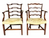 TWO SIMILAR ARMCHAIRS, BOTH LA