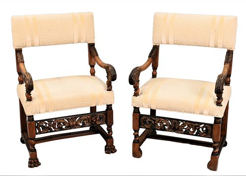 TWO SIMILAR CARVED CONTINENTAL
