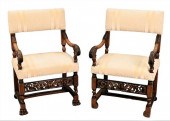 TWO SIMILAR CARVED CONTINENTAL