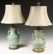TWO SIMILAR CHINESE CELADON VA