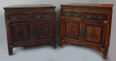 TWO SIMILAR CHINESE RED PAINTE