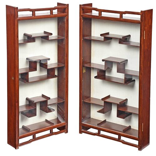 TWO SIMILAR CUSTOM FIGURED MAHOGANY