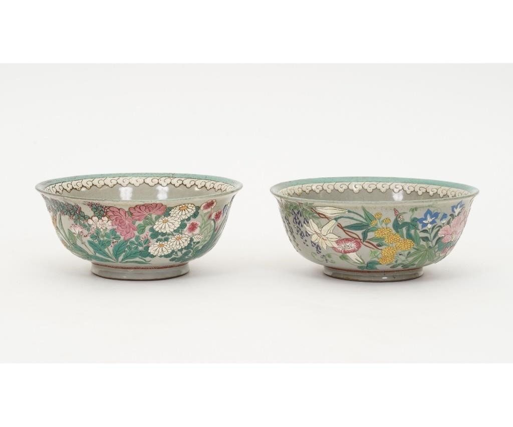 Two similar deep Chinese bowls,