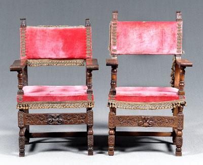 Two similar French Baroque walnut