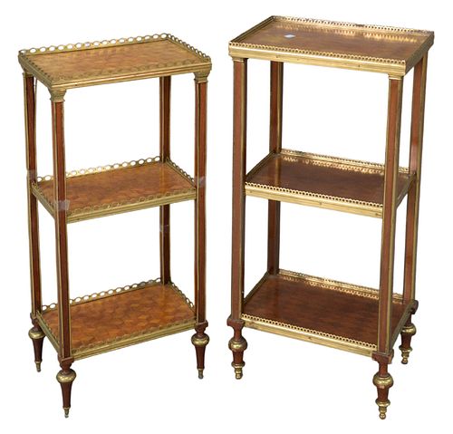 TWO SIMILAR FRENCH THREE TIER