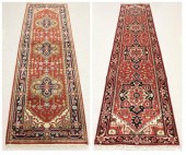 TWO SIMILAR HAND KNOTTED ORIEN