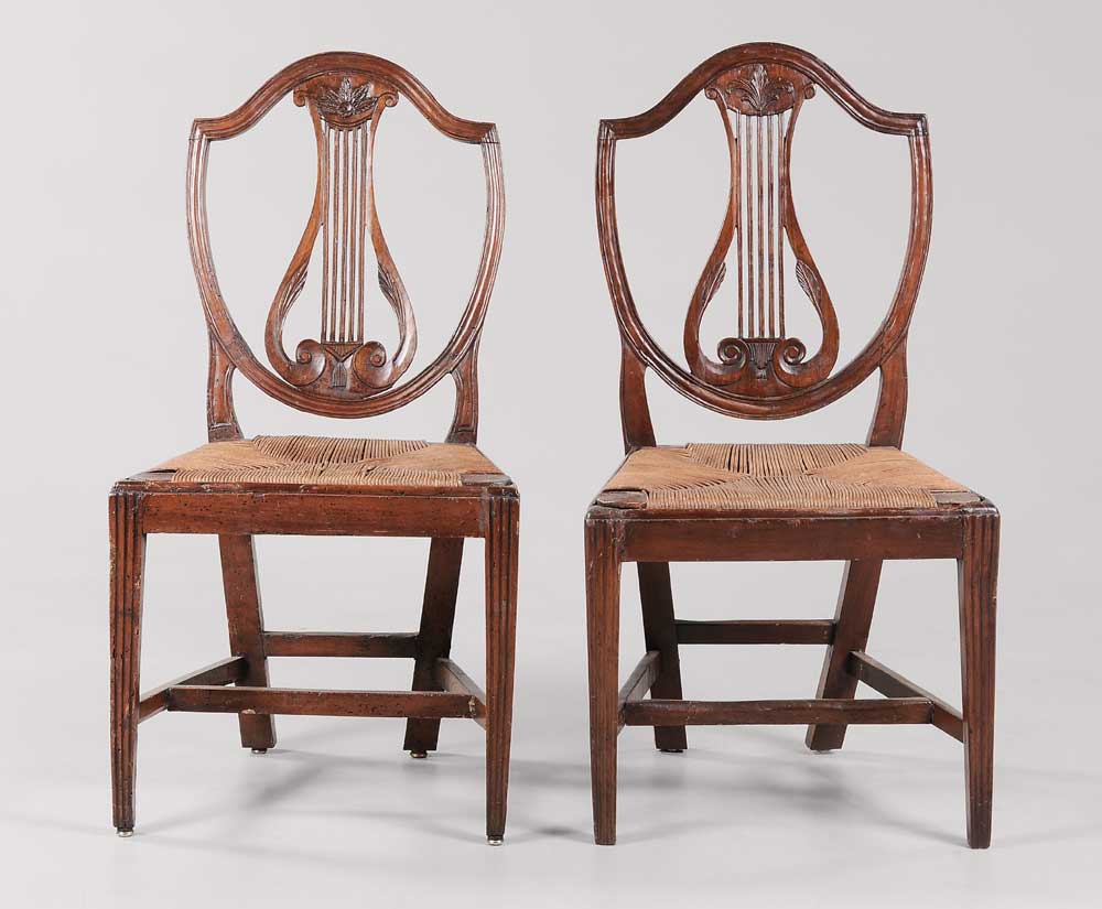 Two Similar Hepplewhite Carved Side