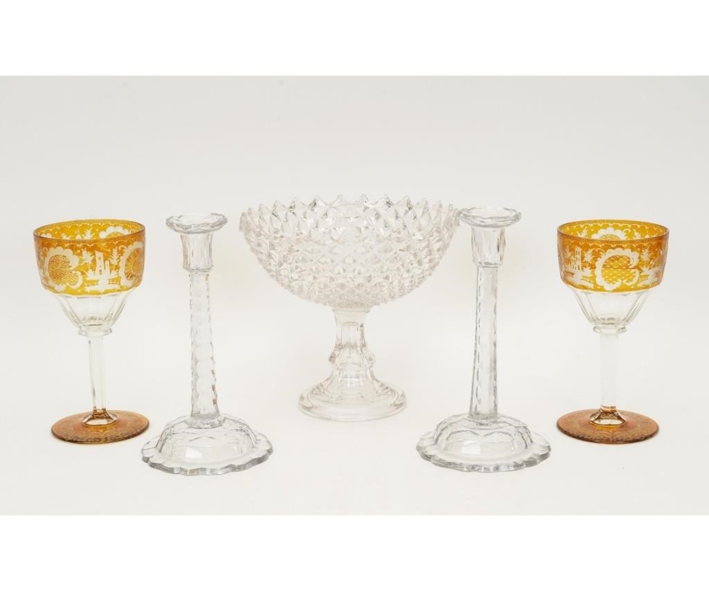 Two similar large amber Bohemia