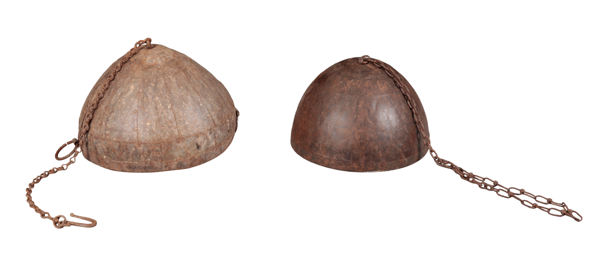 TWO SIMILAR METAL SHADES each