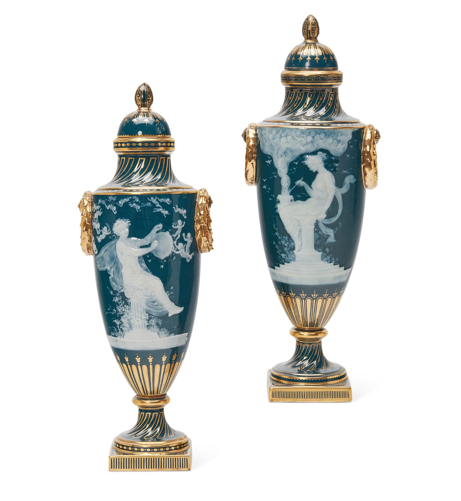 TWO SIMILAR MINTON PATE-SUR-PATE