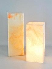 TWO SIMILAR MODERN ALABASTER C