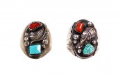 TWO SIMILAR NAVAJO SILVER GENT