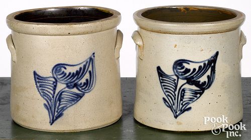 TWO SIMILAR NEW YORK STONEWARE