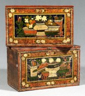 Two similar painted Mongolian