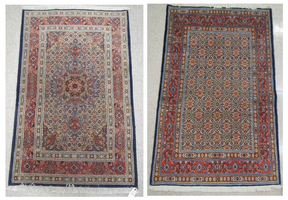 TWO SIMILAR PERSIAN AREA RUG,