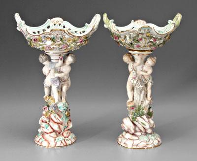 Two similar porcelain tazza, both