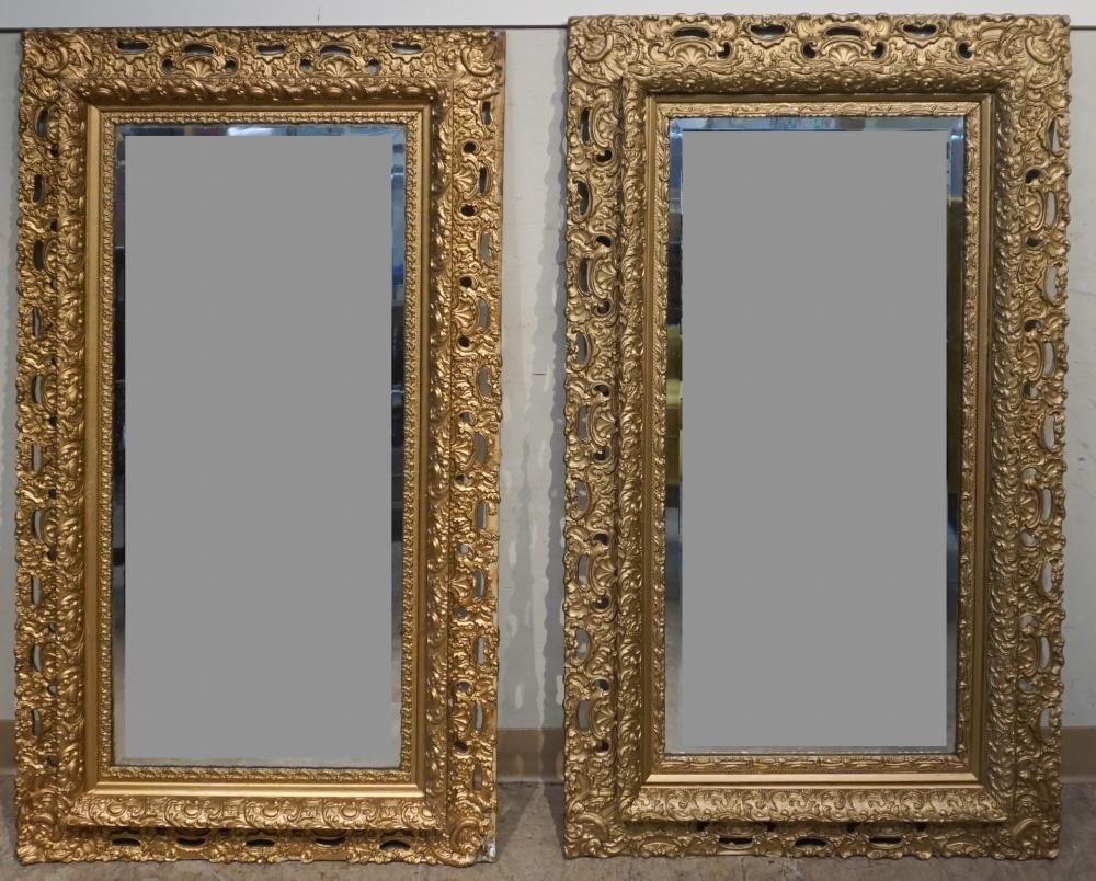 TWO SIMILAR ROCOCO STYLE GILT