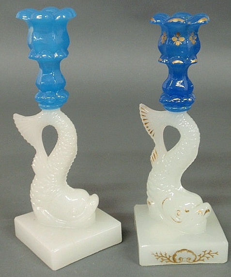 Two similar Sandwich glass
