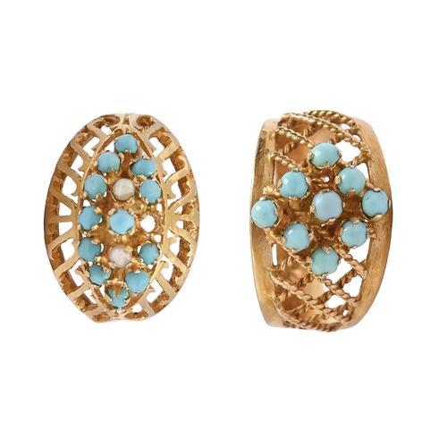 Two similar turquoise openwork