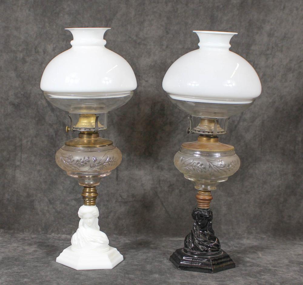 TWO SIMILAR VICTORIAN KEROSENE