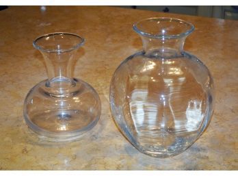 Two Simon Pearce hand blown