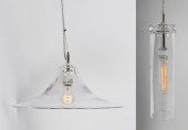 TWO SIMON PEARCE LIGHT FIXTURE