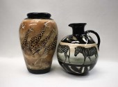 TWO SIMONE WRIGHT CERAMIC VESS