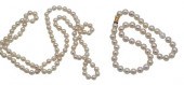TWO SINGLE STRING PEARL NECKLA