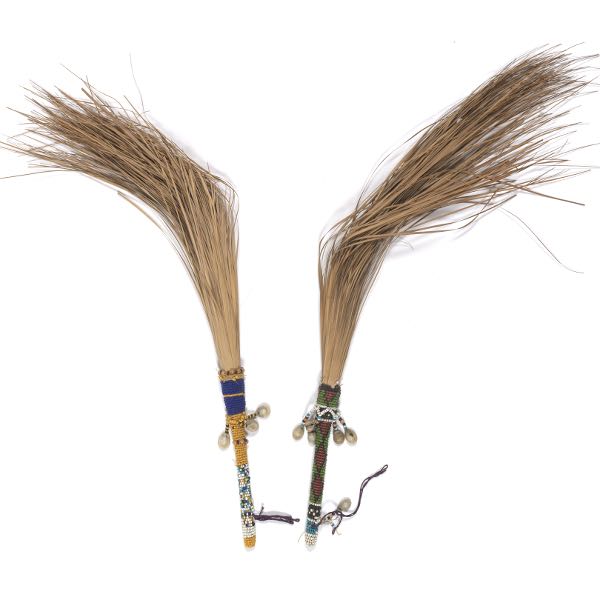 TWO SIOUX REED AND BEADWORK FLY
