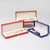 TWO S.J DUPONT FOUNTAIN PENS A