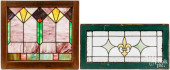 TWO SLAG GLASS WINDOWS, CA. 19