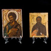 TWO SLAVIC RELIGIOUS ICONS OF