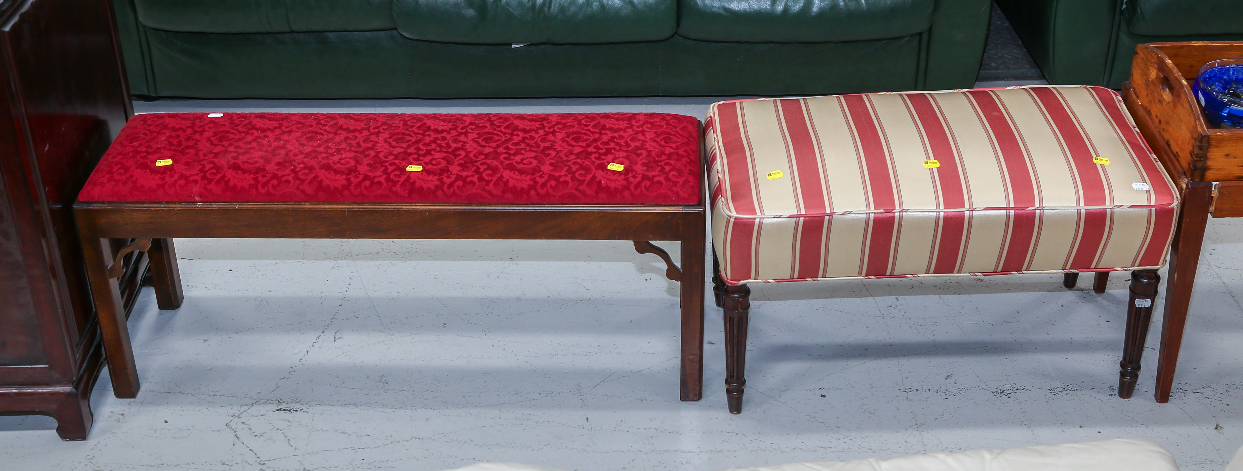 TWO SLIPPER BENCHES Comprising a