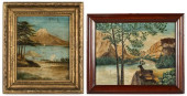 TWO SMALL 19TH C LANDSCAPE PAI