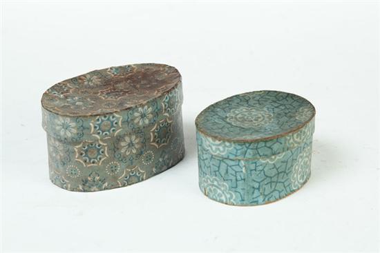 TWO SMALL BAND BOXES.  American 