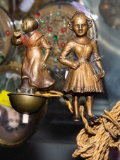 TWO SMALL BRONZE FIGURES & SMA