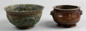 TWO SMALL CHINESE BRONZE ITEMS