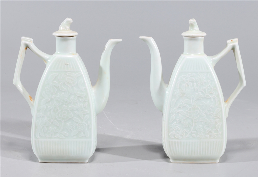 Two small Chinese celadon glazed
