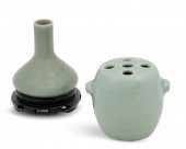 TWO SMALL CHINESE CELADON PORC