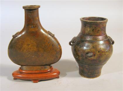Two small Chinese Ming bronze vases