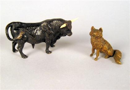 Two small Continental animalier