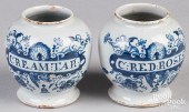 TWO SMALL DELFTWARE APOTHECARY