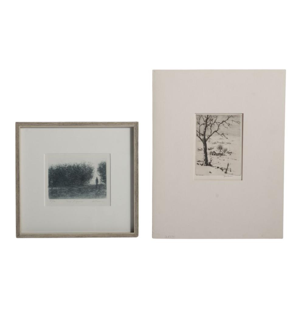 TWO SMALL ETCHINGS BY JAMES SWANN