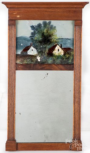 TWO SMALL FEDERAL MAHOGANY MIRRORS,
