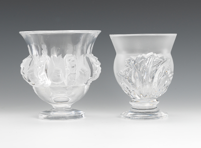 Two Small Lalique Glass Vases The