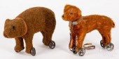 TWO SMALL MOHAIR PULL TOYS, EA